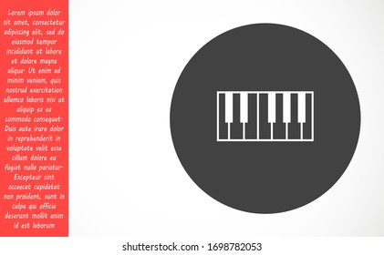 The piano icon. Music and pianist, musician, synthesizer symbol. Flat Vector illustration. Button Set