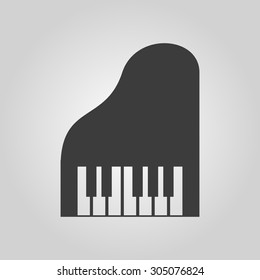 The piano icon. Music and pianist, musician, synthesizer symbol. Flat Vector illustration. Button Set