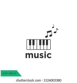 piano icon music symbol vector logo template