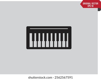 Piano icon, music icon vector. Piano black and white keyboard icon