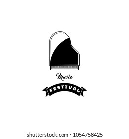 Piano icon. Musical instrument. Music festival logo. Vector Music badge
