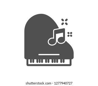 Piano icon. Musical instrument sign. Music note symbol. Quality design element. Classic style icon. Vector