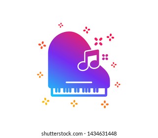 Piano icon. Musical instrument sign. Music note symbol. Dynamic shapes. Gradient design piano icon. Classic style. Vector