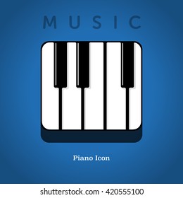Piano icon with rounded corners.