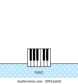 Piano icon. Royal musical instrument sign. Circles seamless pattern. Background with icon. Vector