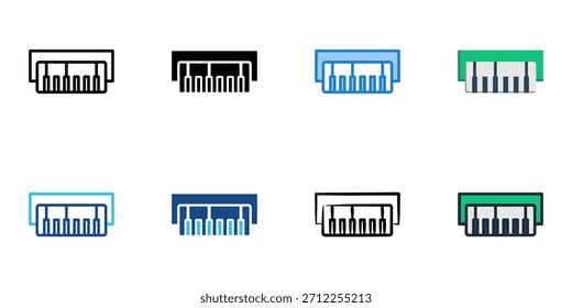 Conjunto de iconos de piano colección de Vector de estilo múltiple. Trazo editable 
