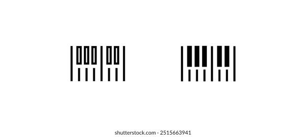 piano icon set. orchestra musical piano instrument  music line icons set, editable stroke isolated on white, linear vector outline illustration, symbol logo design style