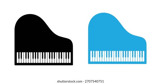 Conjunto de iconos de piano de diseño simple. Plantilla de Vector de diseño de logotipo Piano Play. Piano con el icono de diseño del logotipo de Play.