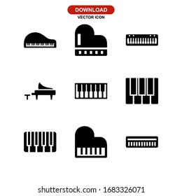 Piano icon set vector illustration - Collection of high quality black style icons.