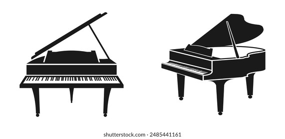 piano icon set vector illustration isolated on white background.