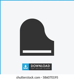 piano icon. Simple filled piano icon. On white background.