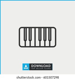 piano icon. simple outline piano vector icon. on white background.