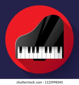 Piano icon - symbol of classical music. Chamber music concert. Musical instrument.