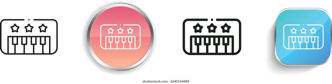 piano icon. Thin Linear, Regular and Button Style Design Isolated On White Background