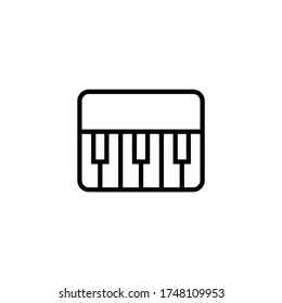Piano icon vector in black line style icon, style isolated on white background