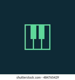 Piano icon vector, clip art. Also useful as logo, web UI element, symbol, graphic image, silhouette and illustration.