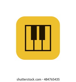 Piano icon vector, clip art. Also useful as logo, square app icon, web UI element, symbol, graphic image, silhouette and illustration. Compatible with ai, cdr, jpg, png, svg, pdf and eps formats.