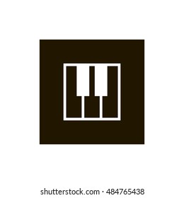 Piano icon vector, clip art. Also useful as logo, square app icon, web UI element, symbol, graphic image, silhouette and illustration.