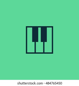 Piano icon vector, clip art. Also useful as logo, web UI element, symbol, graphic image, silhouette and illustration.