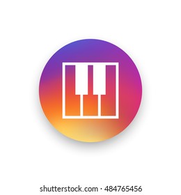 Piano icon vector, clip art. Also useful as logo, circle app icon, web UI element, symbol, graphic image, silhouette and illustration.