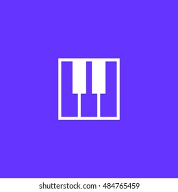 Piano icon vector, clip art. Also useful as logo, web UI element, symbol, graphic image, silhouette and illustration.