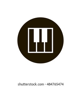 Piano icon vector, clip art. Also useful as logo, circle app icon, web UI element, symbol, graphic image, silhouette and illustration. Compatible with ai, cdr, jpg, png, svg, pdf and eps formats.