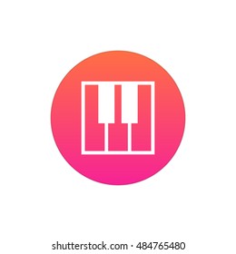 Piano icon vector, clip art. Also useful as logo, circle app icon, web UI element, symbol, graphic image, silhouette and illustration.