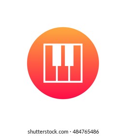 Piano icon vector, clip art. Also useful as logo, circle app icon, web UI element, symbol, graphic image, silhouette and illustration. Compatible with ai, cdr, jpg, png, svg, pdf and eps formats.