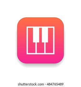 Piano icon vector, clip art. Also useful as logo, square app icon, web UI element, symbol, graphic image, silhouette and illustration. Compatible with ai, cdr, jpg, png, svg, pdf and eps formats.