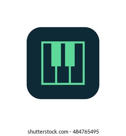 Piano icon vector, clip art. Also useful as logo, square app icon, web UI element, symbol, graphic image, silhouette and illustration.