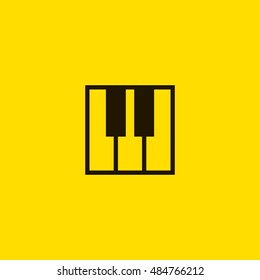 Piano icon vector, clip art. Also useful as logo, web UI element, symbol, graphic image, silhouette and illustration. Compatible with ai, cdr, jpg, png, svg, pdf and eps formats.
