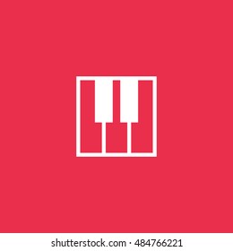 Piano icon vector, clip art. Also useful as logo, web UI element, symbol, graphic image, silhouette and illustration.