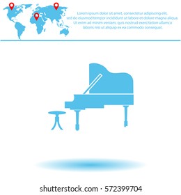 Piano  icon. Vector design.