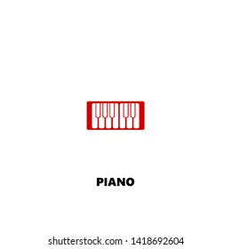 piano icon. piano vector design. sign design. red color