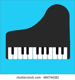 piano icon vector flat app web art