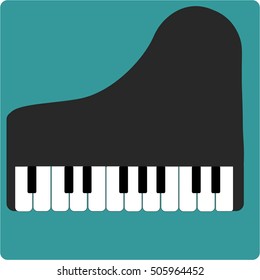 piano icon vector flat app web art