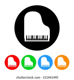 Piano Icon. Vector format with color variations.