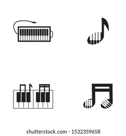 Piano icon Vector Illustration design Logo template