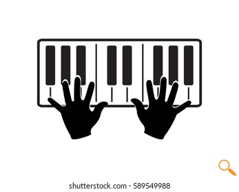 Piano, icon, vector illustration eps10