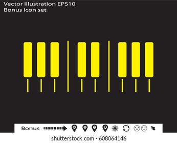 Piano, icon, vector illustration eps10