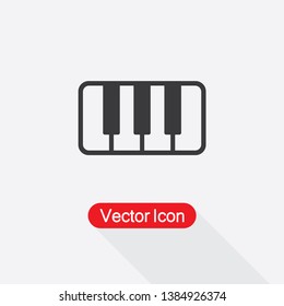 Piano Icon Vector Illustration In Flat Style Eps10