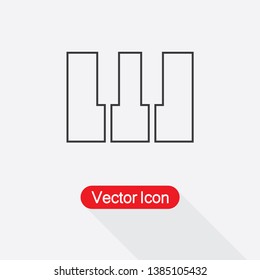 Piano Icon Vector Illustration In Flat Style Eps10