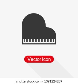 Piano Icon Vector Illustration In Flat Style Eps10