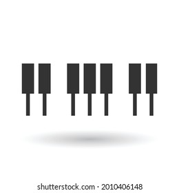 Piano icon vector. Vector illustration isolated on white background.
