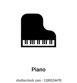 Piano icon vector isolated on white background, logo concept of Piano sign on transparent background, filled black symbol