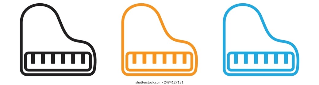 Piano icon vector logo set collection for web app ui