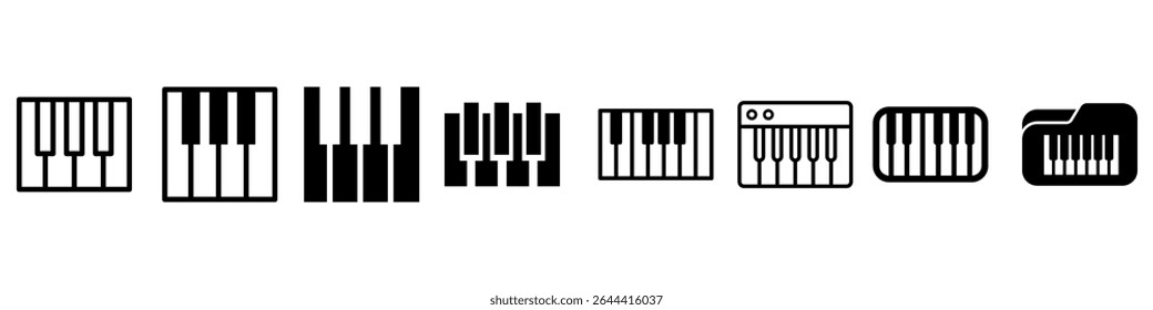 Piano icon vector. Сlassical music illustration sign. solfeggio symbol. music logo. notes web icons.