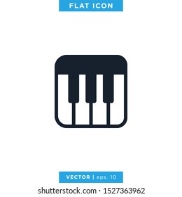 Piano Icon Vector Trendy Flat Design Template