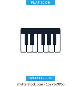 Piano Icon Vector Trendy Flat Design Template