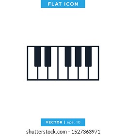 Piano Icon Vector Trendy Flat Design Template